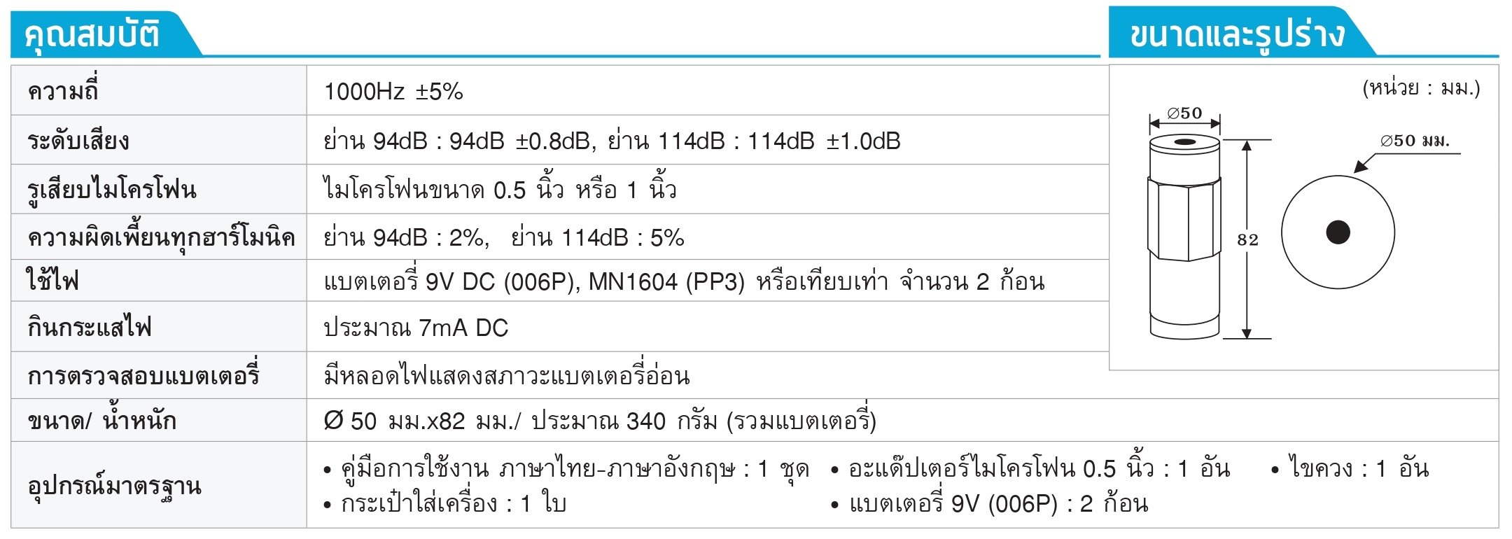 SC-942 เครื่องสอบเทียบเครื่องวัดระดับเสียง 94 dB และ 114 dB | Sound ...